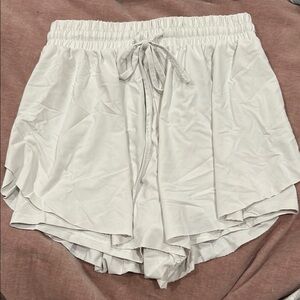 Women's White Flowy Shorts Athletic